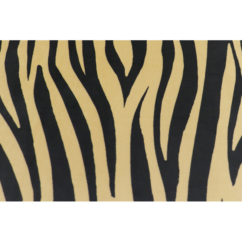 Banc de rangement rembourré avec tablettes, H 21 po x l 36 po x P 18 po, Imprimé animal noir / doré 2