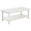 Table basse et de bout blanc vieilli, bois d'ingénierie en pin massif, tables rectangulaires, tablettes de rangement, espaces de vie rustiques 2 pièces