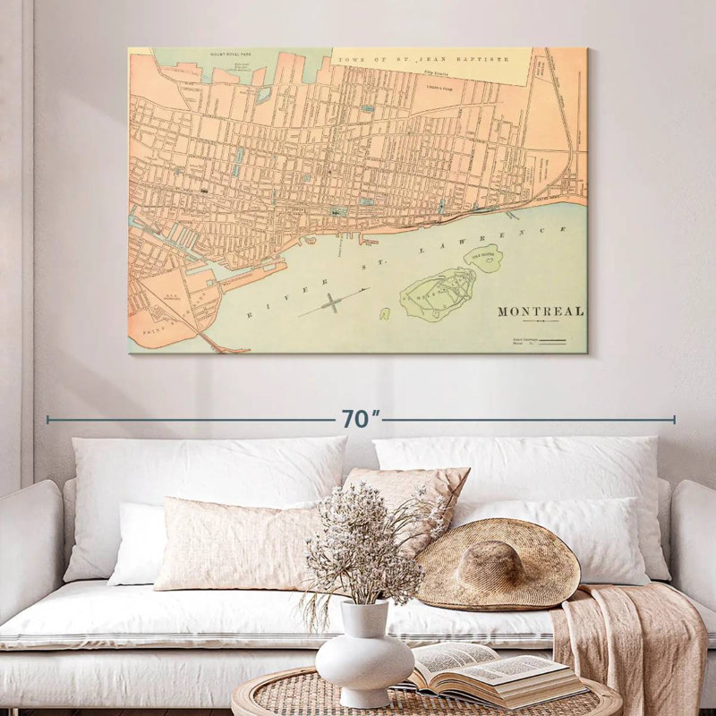 Carte Aliaz de Montréal, H 34 po x l 51 po