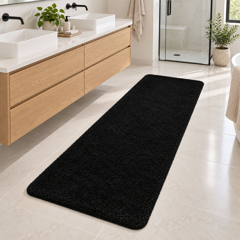 Tapis de bain long et absorbant, doux et moelleux, avec envers antidérapant