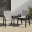 Chaises de salle à manger de patio peu encombrantes, ensemble moderne en métal textilène pour la terrasse
