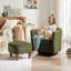 Fauteuil demi-tonneau pivotant rembourré avec repose-pieds avec rangement, petit fauteuil d'appoint de 24,5 po de largeur pour enfants, rotation à 360 °-113410034