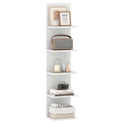 1 étagère de rangement murale flottante verticale 5 niveaux