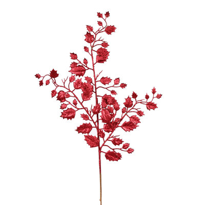 Le jet de Noël artificiel à feuilles de houx bourgogne 27 po Holiday Aisle® comprend 12 jets par paquet.