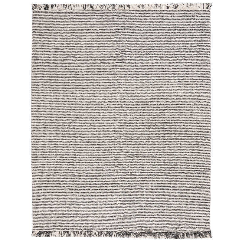 Tapis en laine / coton gris Breilynn, Rectangle 8 pi x 10 pi