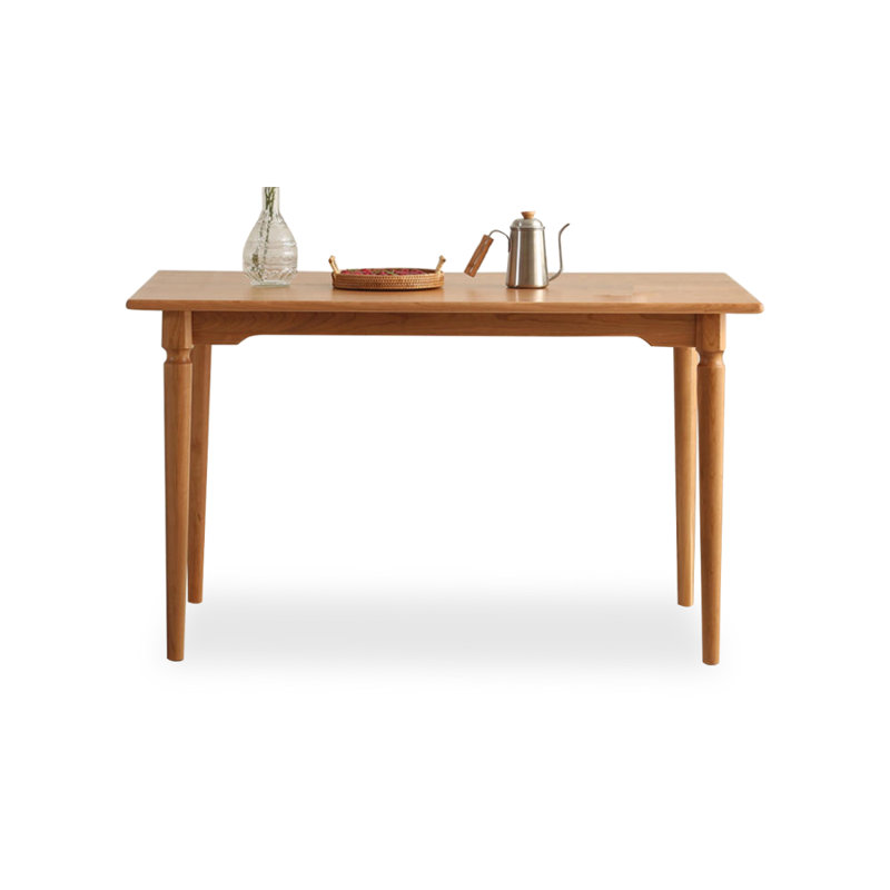 Modern Burlywood Rectangular Solid Wood Dining Table, 29.53"H x 47.24"L x 29.53"W