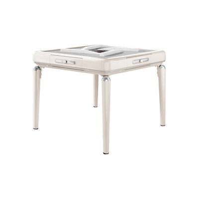 Modern Light Luxury Cream ABS Low-Noise Fully Automatic Mahjong & Dining Table for Chinese Rules