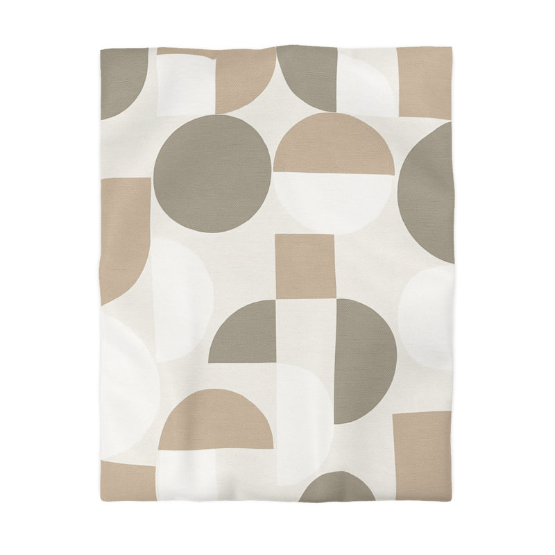 Microfiber Duvet Cover Boho Style, Design 74, White, Twin Duvet Cover