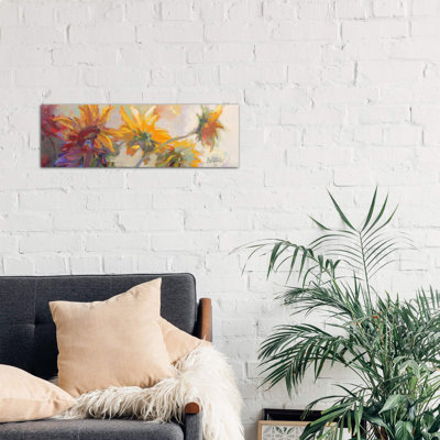 Three Long Blossoms by Beth A. Forst - Wrapped Canvas Panoramic Painting