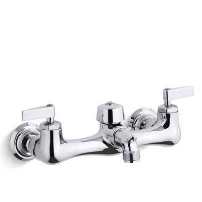 Knoxford Double Lever Handle Service Sink Faucet with Vacuum Breaker Threaded Spout -  Kohler, K-8905-CP