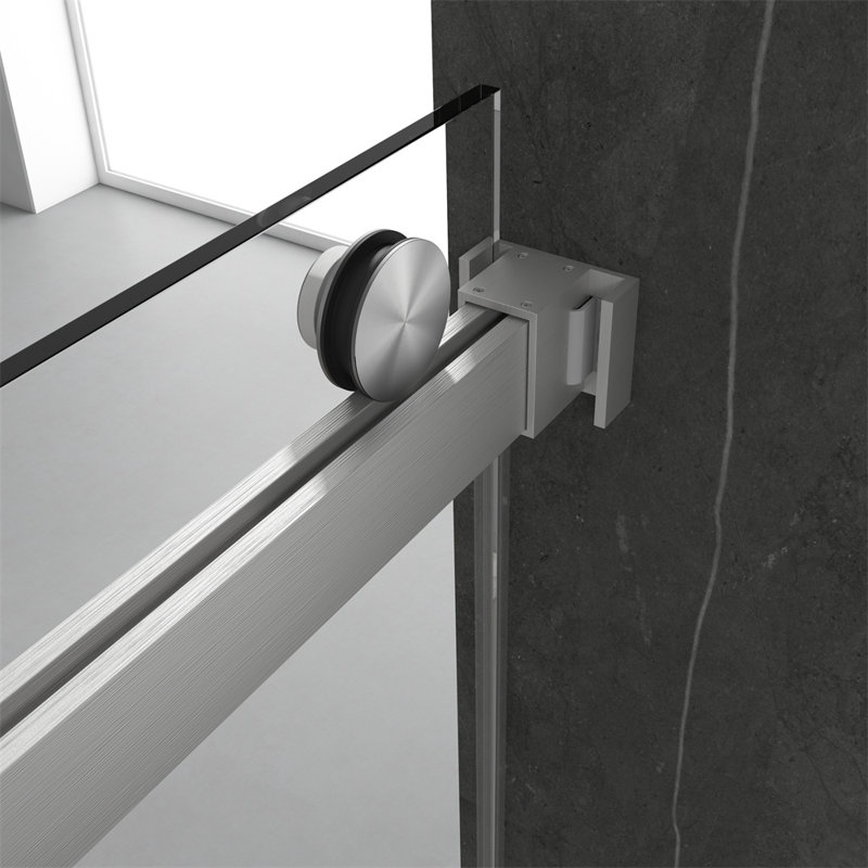 Cabine de douche sans cadre l 72 po x P 76 po x H 76 po, Nickel brossé
