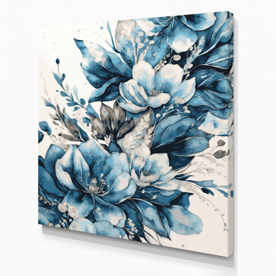 "Watercolor Floral" 67, art mural sur toile beige