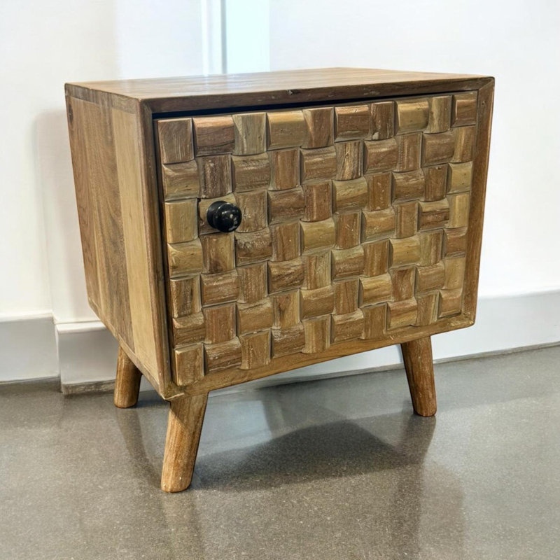 43cm W Solid Wood Bedside Table
