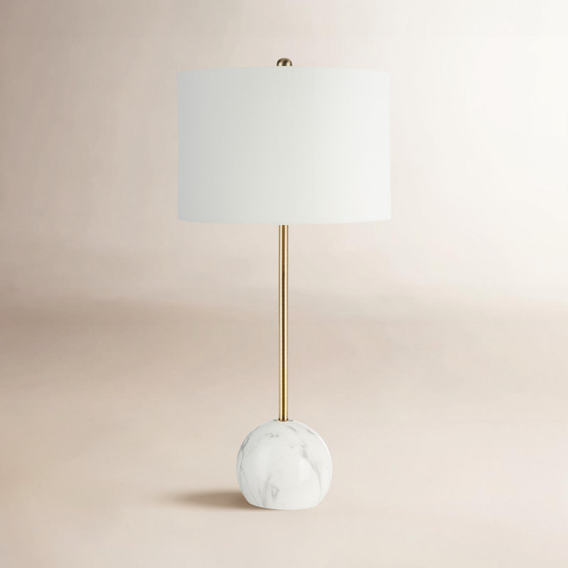 Hilda Marble USB Table Lamp,  White