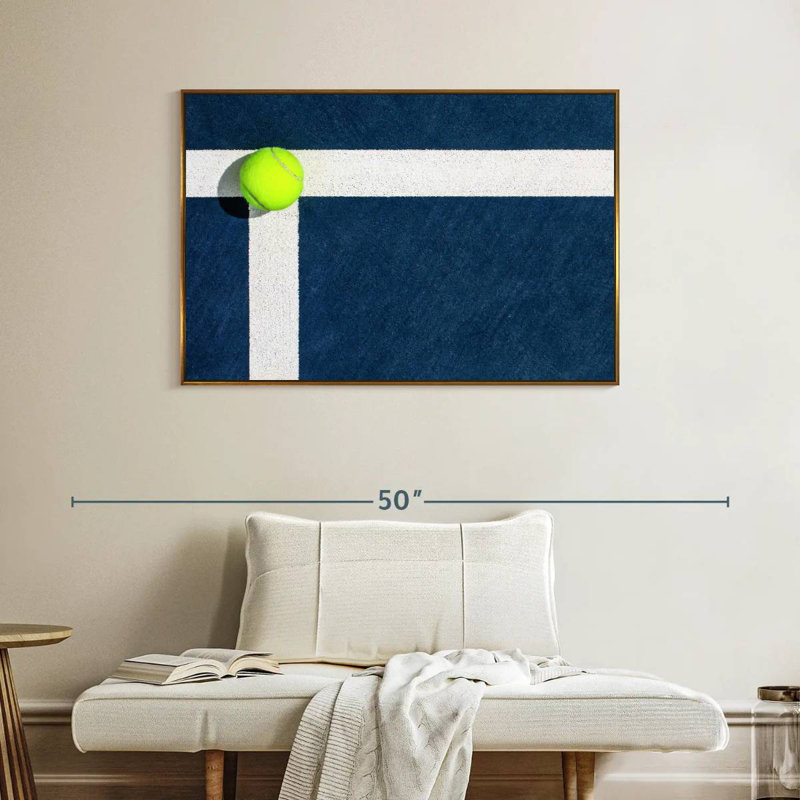 Cour de tennis, Cadre flottant doré, 40 po x 27 po