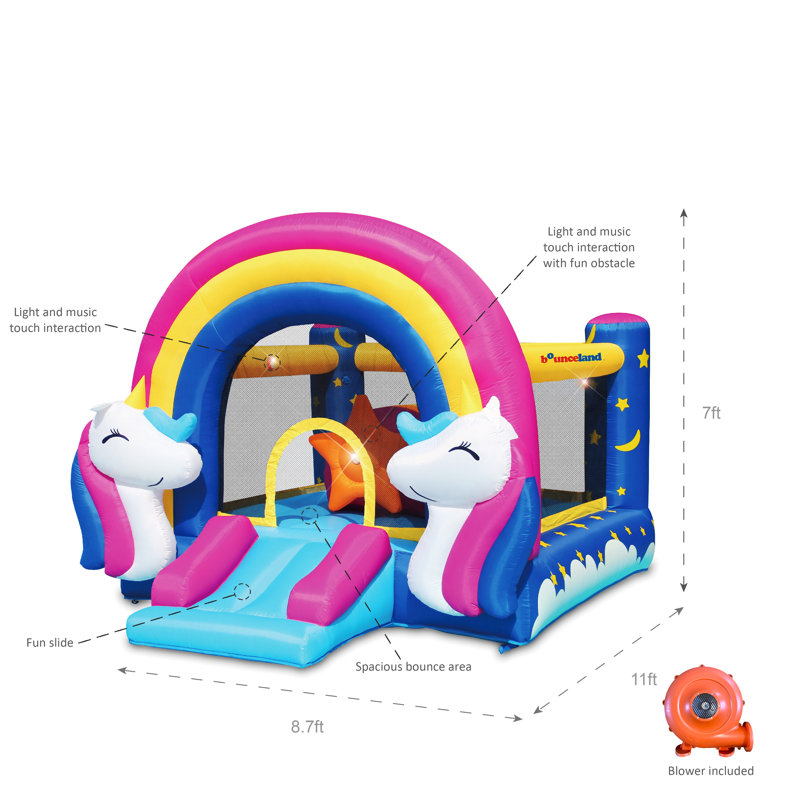 Fantasy Unicorn Bounce House with Lights and Sound