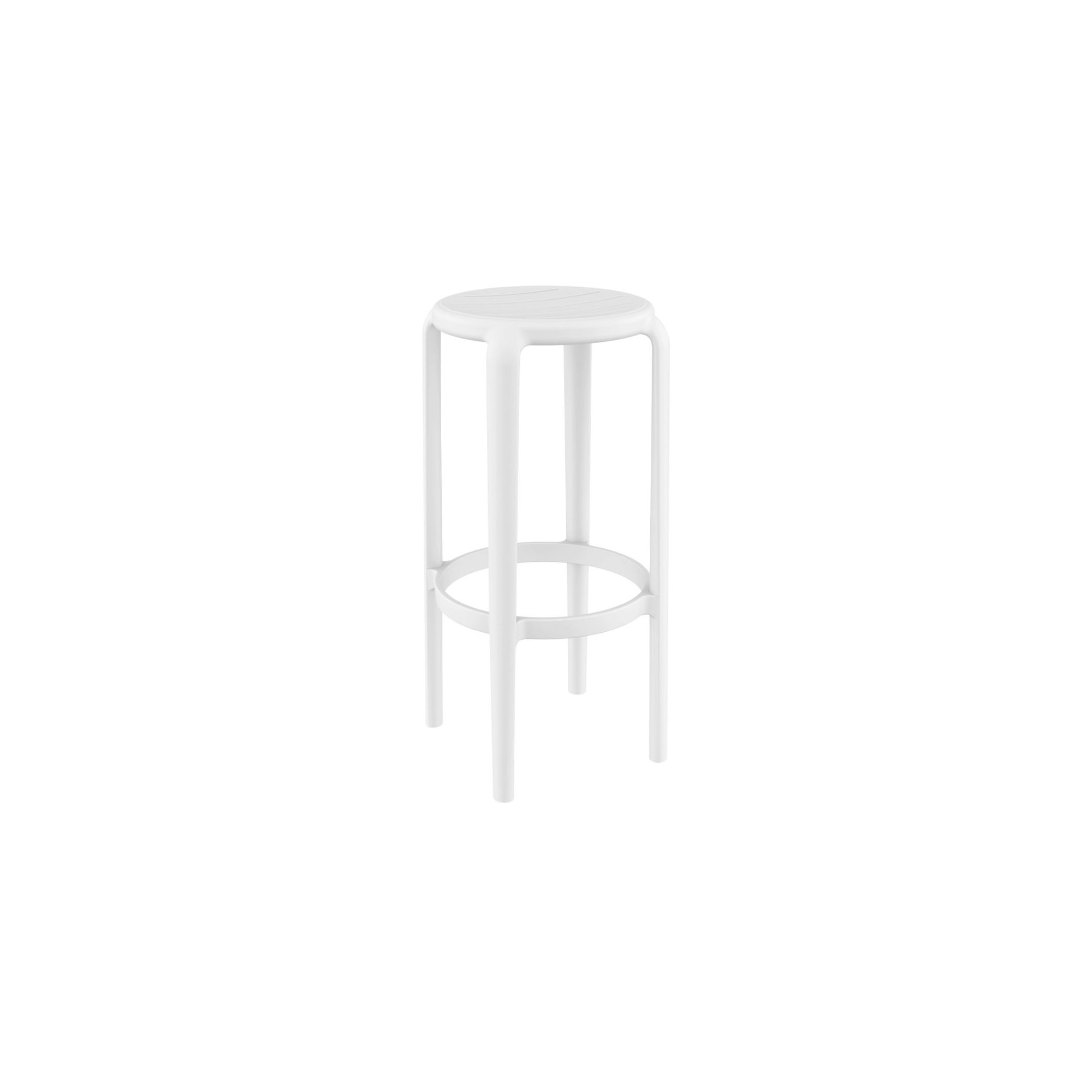 Awan Backless Outdoor Bar Stool, 29.75", White