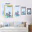Pinceau orange et turquoise, oiseau III - Peinture-384253456-384253463