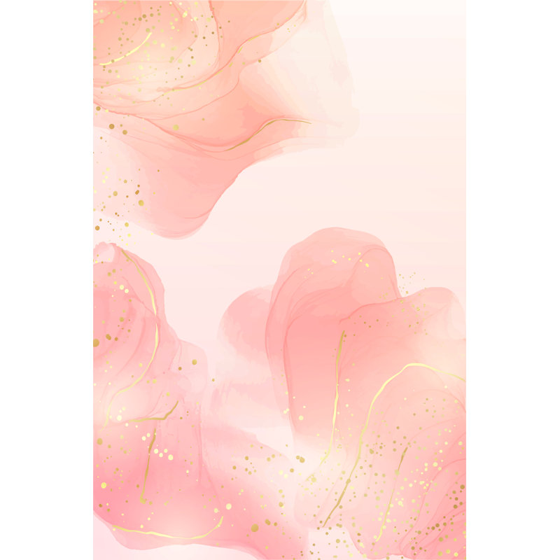 Fumiki rose, fond rose liquide sur toile, H 18 po x l 12 po