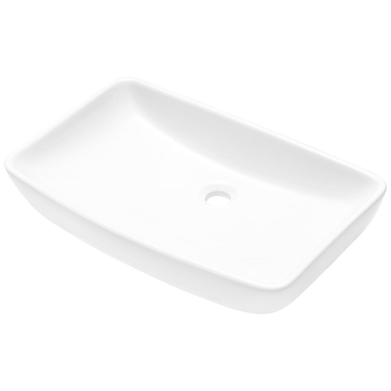 24"X15" Ceramic Rectangular Bathroom Vessel Sink - Modern, Stain , Countertop Mounted For Home And Restaurant Modern , Installation Multiple Settings