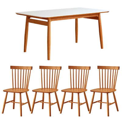 Ensemble de tables en bois de cerisier Simple