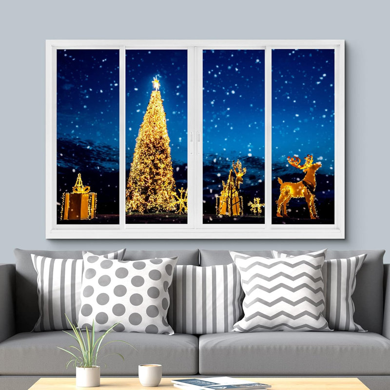 Décor de fenêtre «Ornement en forme de sapin de Noël», H 12 po x l 18 po