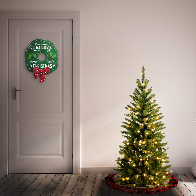 Sapin de noël artificiel vert 4,5 pi avec 150 lumières claires/blanches