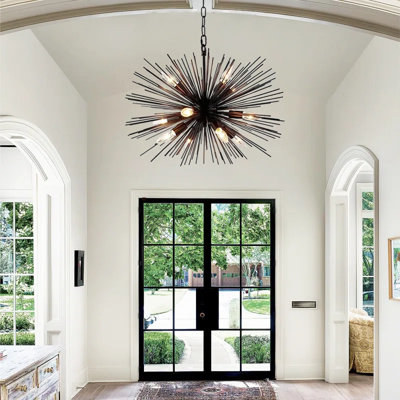 Luminaire suspendu de style astra spoutnik 28 pouces Wrought Studio ™, luminaire suspendu Spike, lustre suspendu