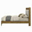 Mobilier de chambre à coucher en bois avec tête de lit tapissier à finition brun