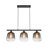 3-light Gradient Glass Dimmable Kitchen Island Pendant