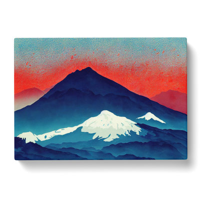 Unusual Painted Mountains Abstract - Wrapped Canvas