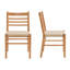 Chaise d'appoint moderne du milieu du siècle en bois massif, chaise de salle à manger à dossier échelle, avec assise tissée (ensemble de 2)-2031419242