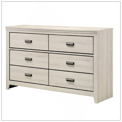 Mobilier de chambre à coucher 1 tiroir rustique contemporain à finition brune avec cinq tiroirs de rangement