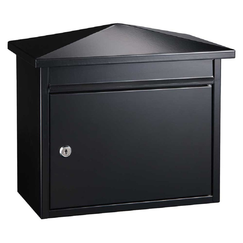 Summit Black Steel Locking Wall Mount Mailbox