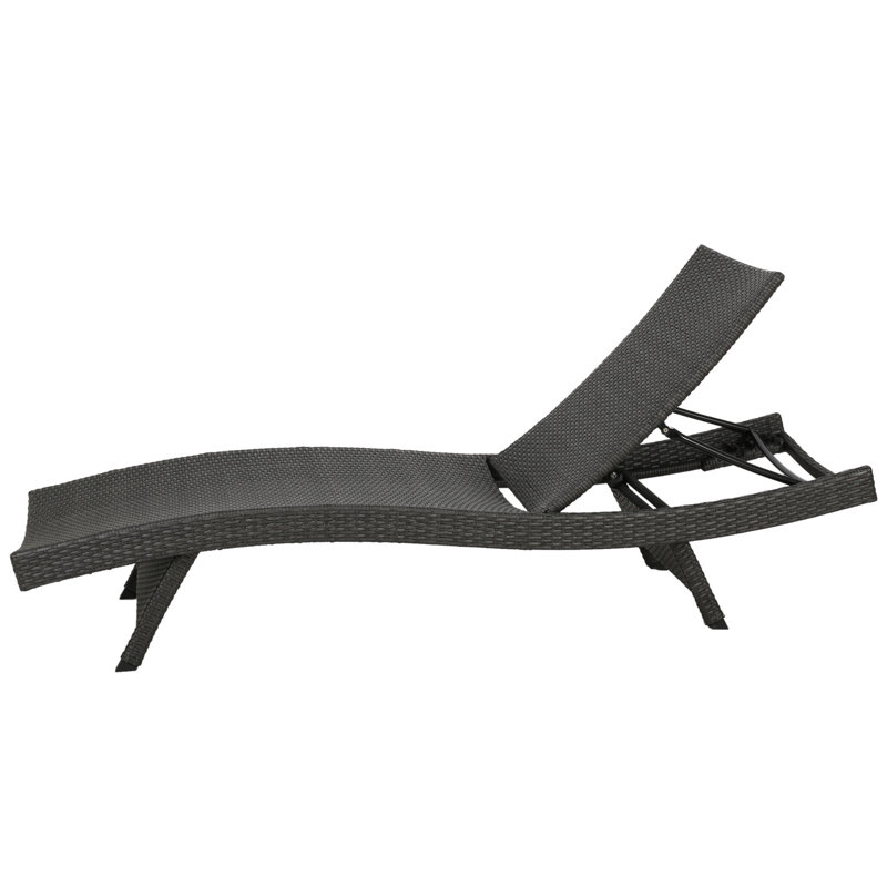 Salem Pe Wicker Chaise Lounge, Gray