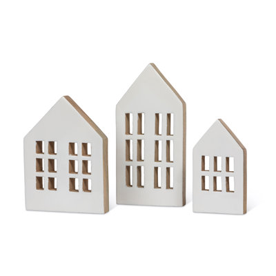 Wood Enamel Tabletop Cottages
