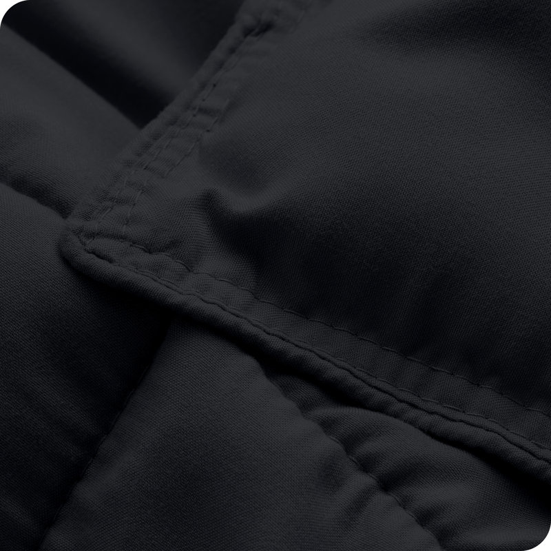 Ensemble d'édredon ultra-doux toutes saisons, Noir, Édredon pour lit simple + 1 taie décorative stan