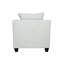 Fauteuil d'appoint Siya, tissu gris, accoudoirs sur rail, coussins décoratifs, coussins en mousse