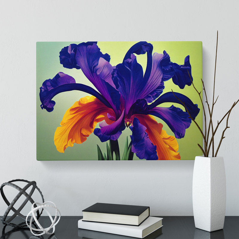 Tranquil Iris Flowers - Wrapped Canvas, 35cm H x 50cm W x 3cm D