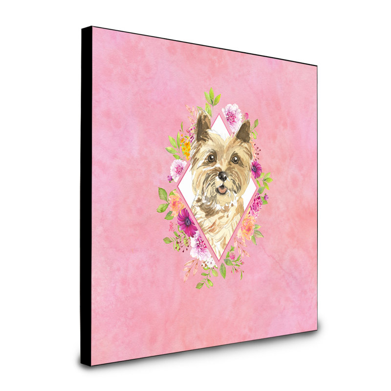 Panneau mural Dollman Flowers, Rose, Cairn terrier