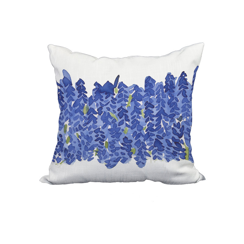 Housse et insert de coussin en coton Flower Bell Square, 18 po x 18 po, Bleu marine