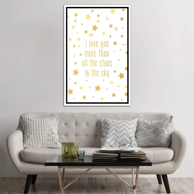 Love You More Art, H 60 po x l 40po x P 1,5 po, Toile blanche encadrée