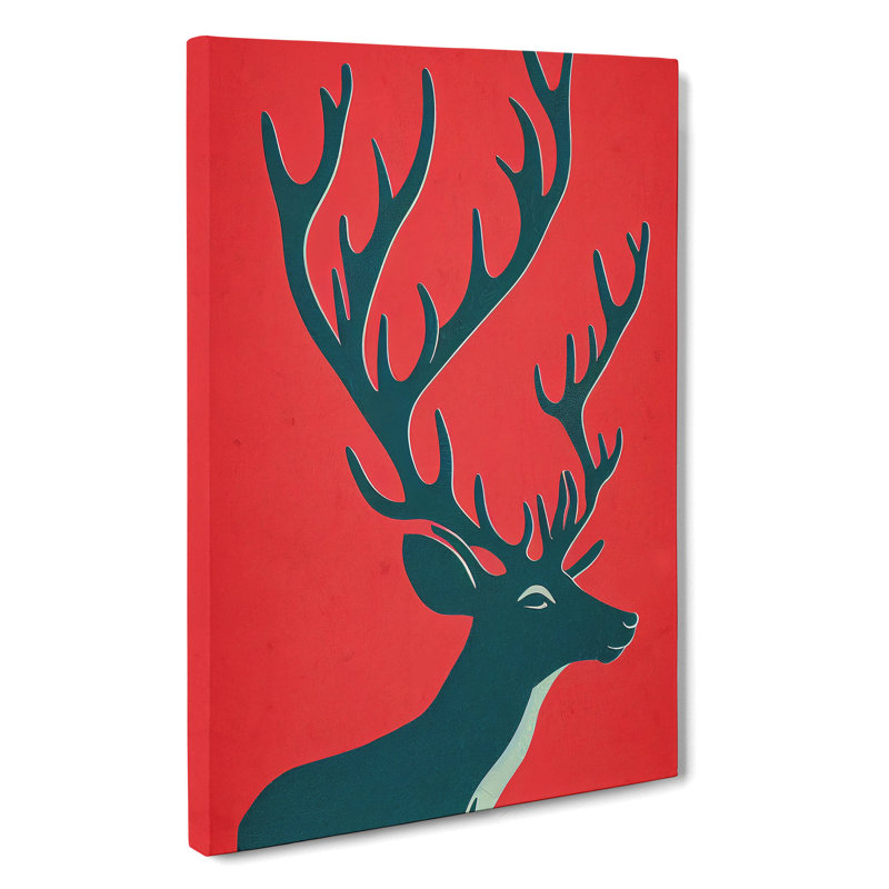 Modern Stag Art No.5 - Wrapped Canvas Print, 76cm H x 50cm W x 3cm D