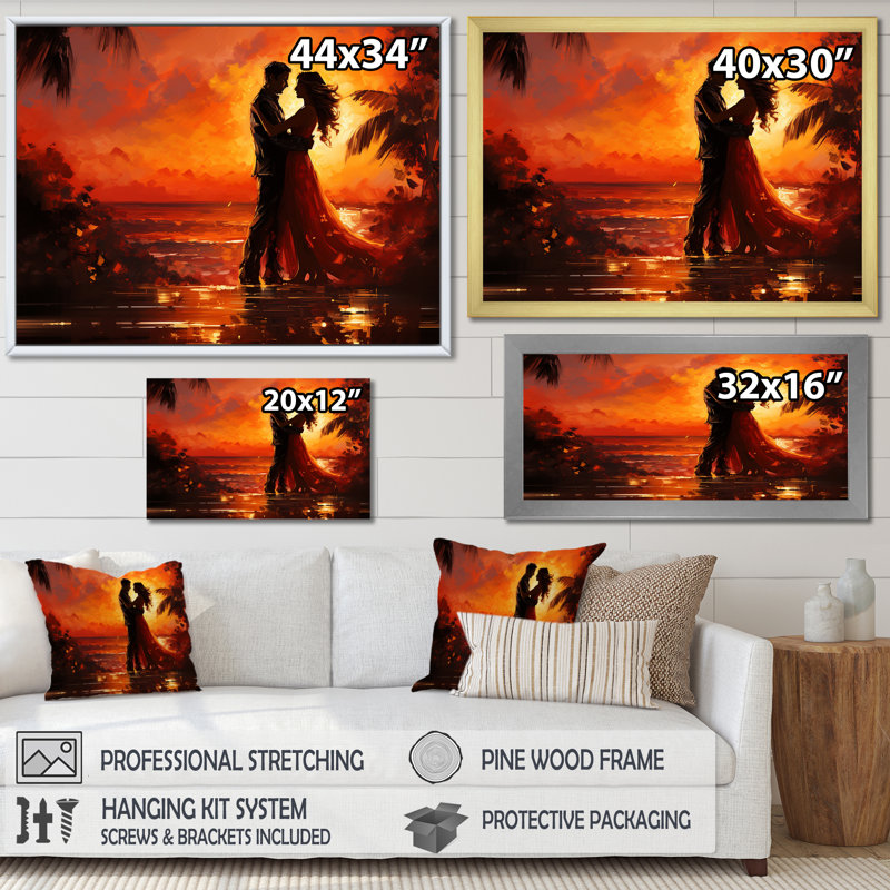 «Dance Salsa In Sunset II», reproduction sur toile, Toile tendue, H 16 po x l 32 po