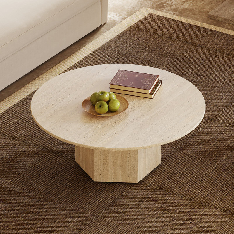 Modern Round Stone Coffee Table
