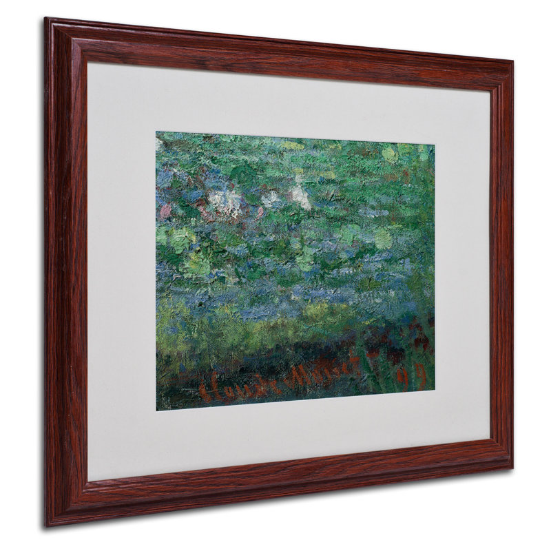 «The Waterlily Pond Green» par Claude Monet - reproduction d'art sur toile, H 16 po x l 20 po x P 0,5 po, Brun