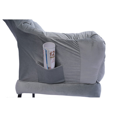 Living Room Chairs Modern Cotton Fabric Lazy Chair, Accent Contemporary Lounge Chair, Single Steel Frame Leisure Sofa Chair
