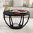 HOMERECOMMEND 28" Round Coffee Table with Storage,2-Tier Wood Accent Center Table for Living Room,Sofa Table for Home Office,