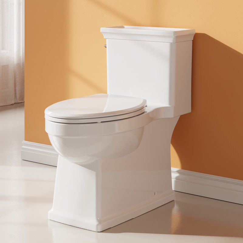 Toilette une pièce avec conception classique, hauteur ADA, 1,28 GPF, toilette en céramique durable pour la salle de bain
