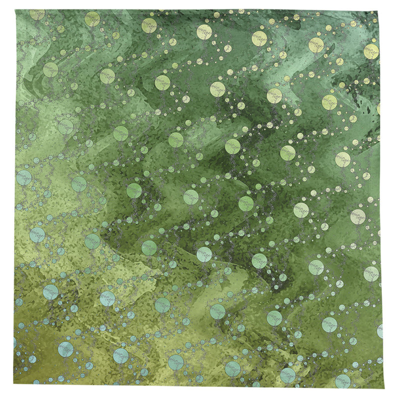 Leffel Abstract Square Tablecloth, Green/Yellow
